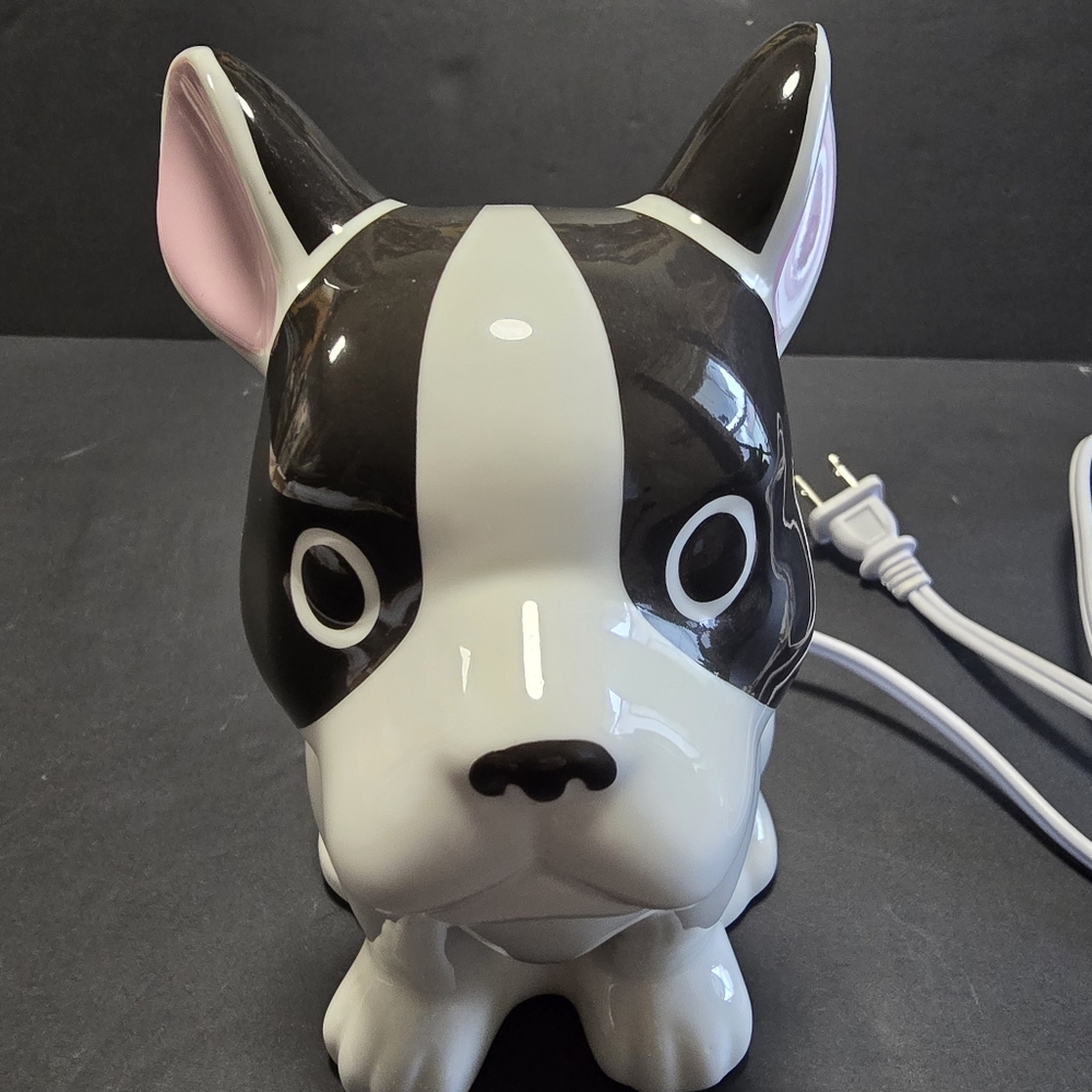 French Bulldog Black & White Ceramic Night Light Electric Lamp Target Frenchie - Picture 7 of 11